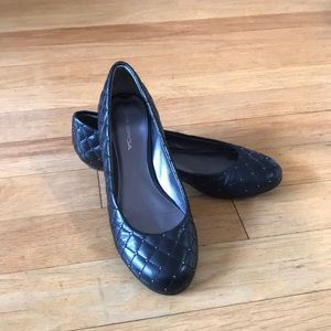 Via Spiga Black Leather Ballet Flats